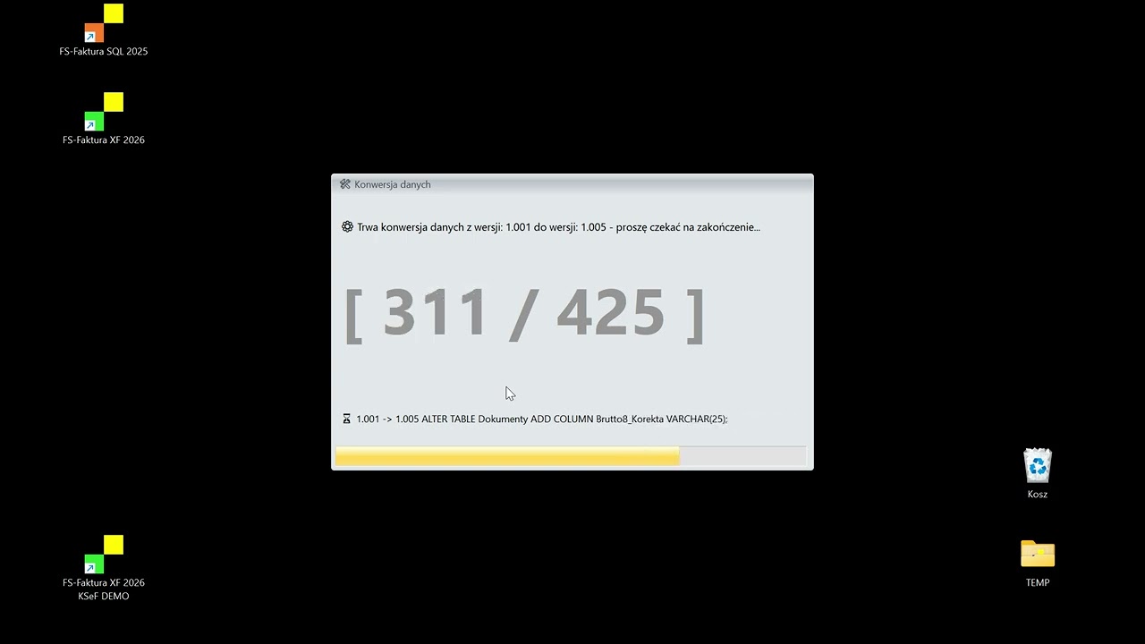 KSeF 2.0 - Konwersja danych z bazy SQL 1.001 do wersji 1.005