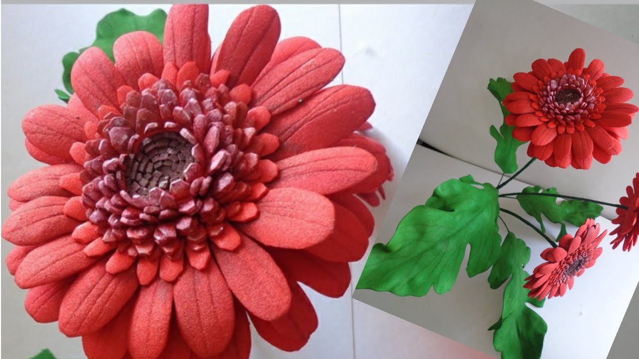 COMO FAZER GERBERAS DE EVA, PINTANDO E MOLDANDO À MÃO