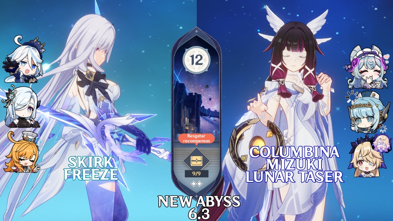 C0 Skirk Freeze & C0 Columbina Mizuki Lunar Taser | Genshin Impact NEW Abyss 6.3 Floor 12 9 Stars