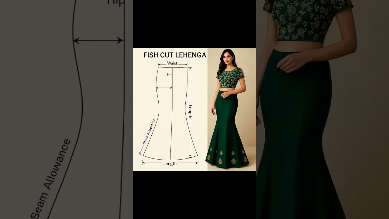 Fishcut Lehenga Cutting & Stitching | Easy Step by Step Tutorial | stitxhanddesign