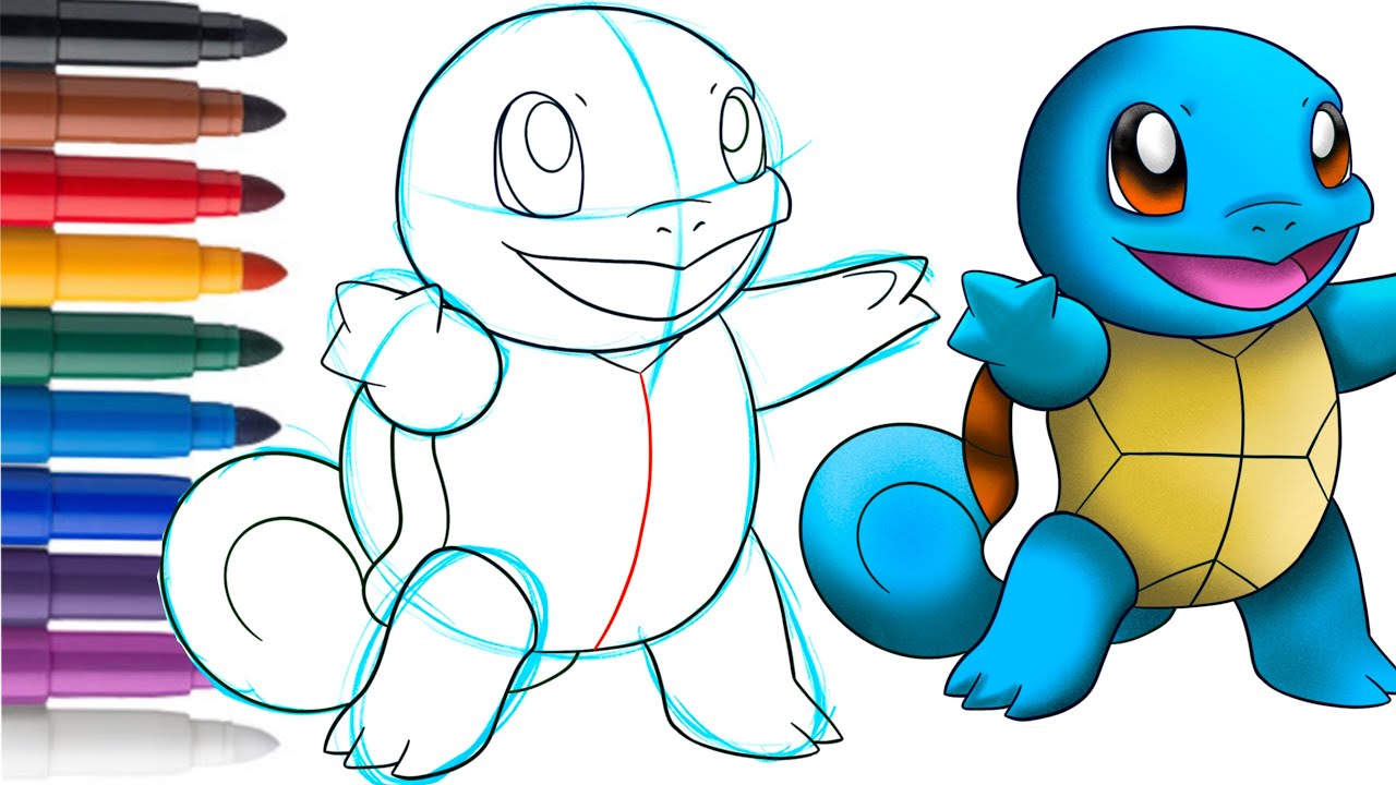 Comment dessiner le Pokémon carapuce étape par étape facilement 2022