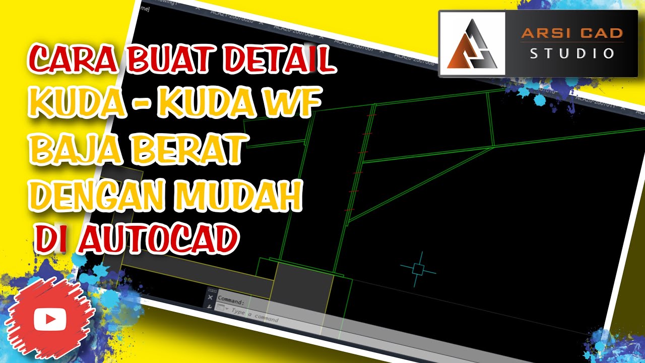 CARA BUAT DETAIL POTONGAN KUDA KUDA BAJA WF BERAT DI AUTOCAD