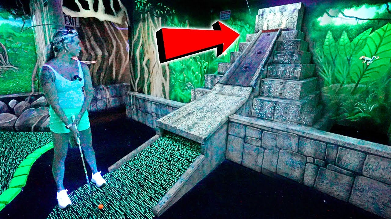 We Found The BEST Blacklight Mini Golf Course Ever! - It Blew Us Away!