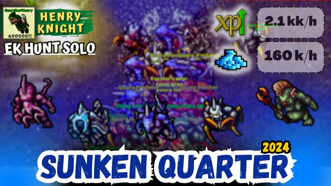 Tibia - Ek Level 226 Hunt Quaras Yalahar Sunken Quarter - EK HUNT SOLO #186
