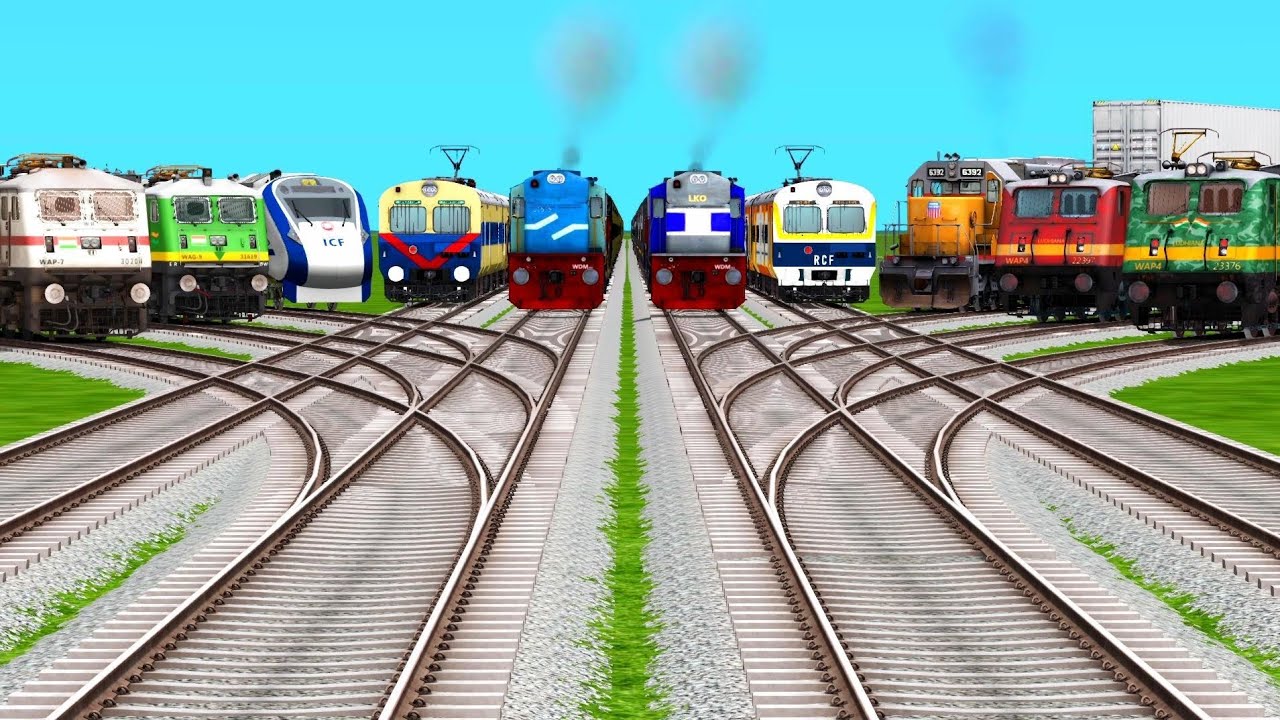 10 🔰Trains Every Day Crossing On Diamond Railroad Tracks | Train Simulator Classic | Railworks 3