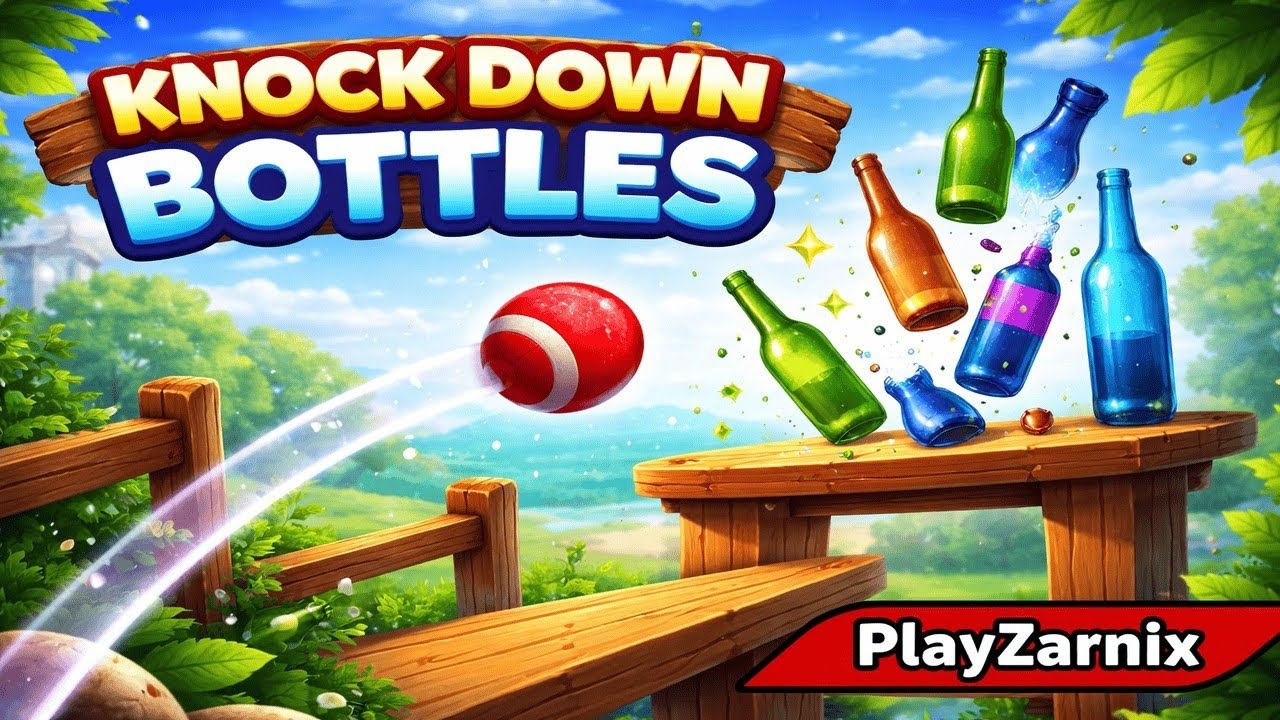 Knock Down Bottles Gameplay | Satisfying Bottle Smash Fun | PlayZarnix