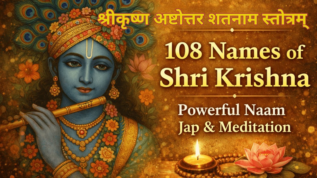 ॥ श्रीकृष्ण अष्टोत्तर शतनाम स्तोत्रम् ॥ | 108 Names of Shri Krishna | Powerful Naam Jap & Meditation