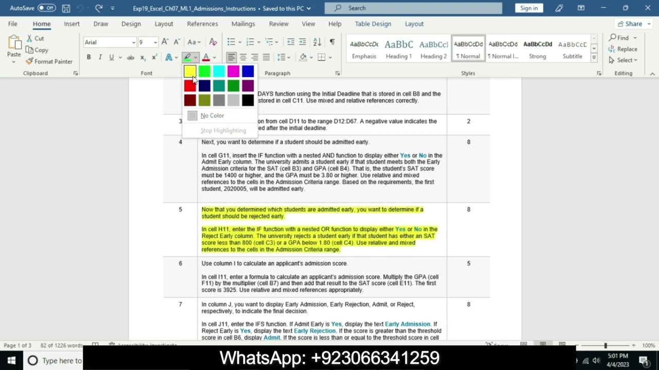 Exp19_Excel_Ch07_ML1_Admissions | Exp19 Excel Ch07 ML1 Admissions | Excel | Step by Step