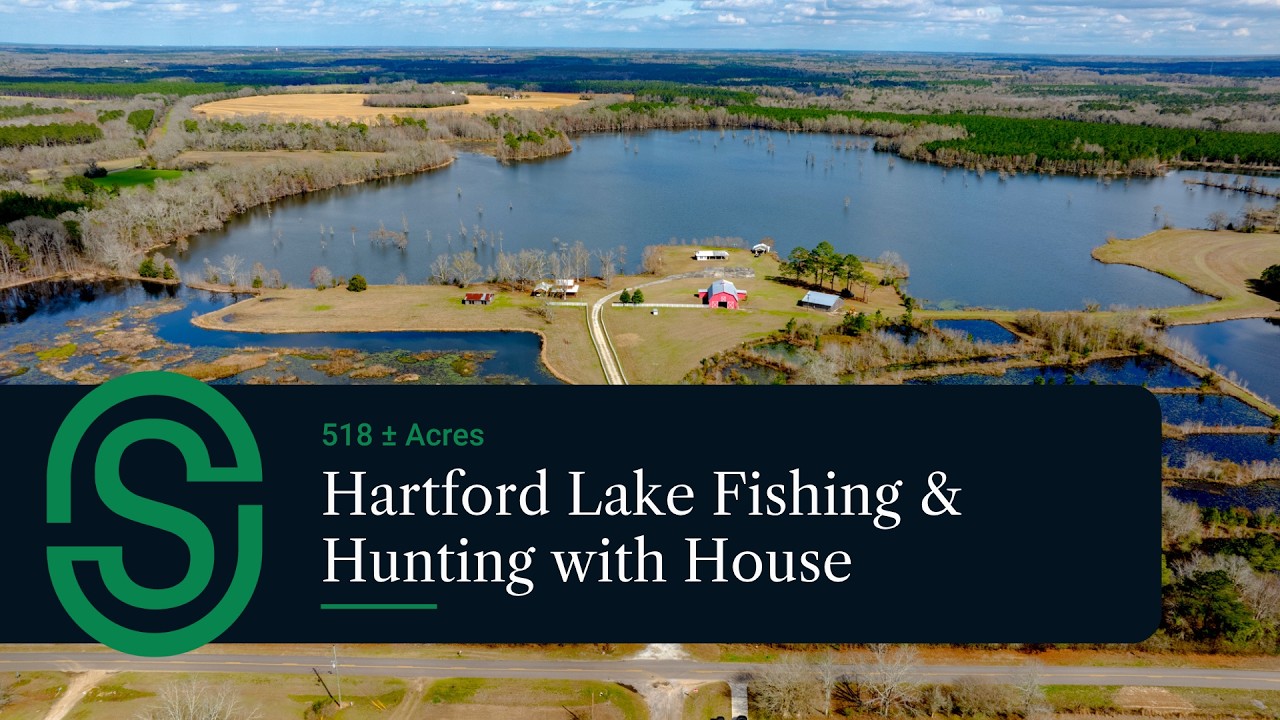 Hartford Lake Fishing & Hunting with House • 518 ± Acres with Private Lake • Geneva County, Alabama