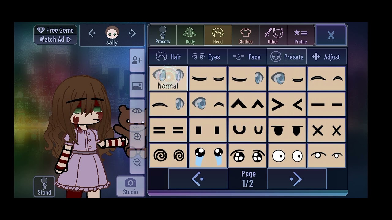 here how to make   sally in Gacha Club