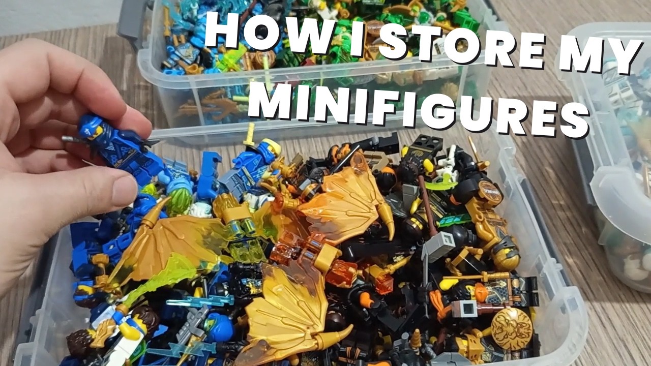 My HUGE Ninjago Minifigure Collection Tour! How I store my Ninjago Minifigures and Weapons!