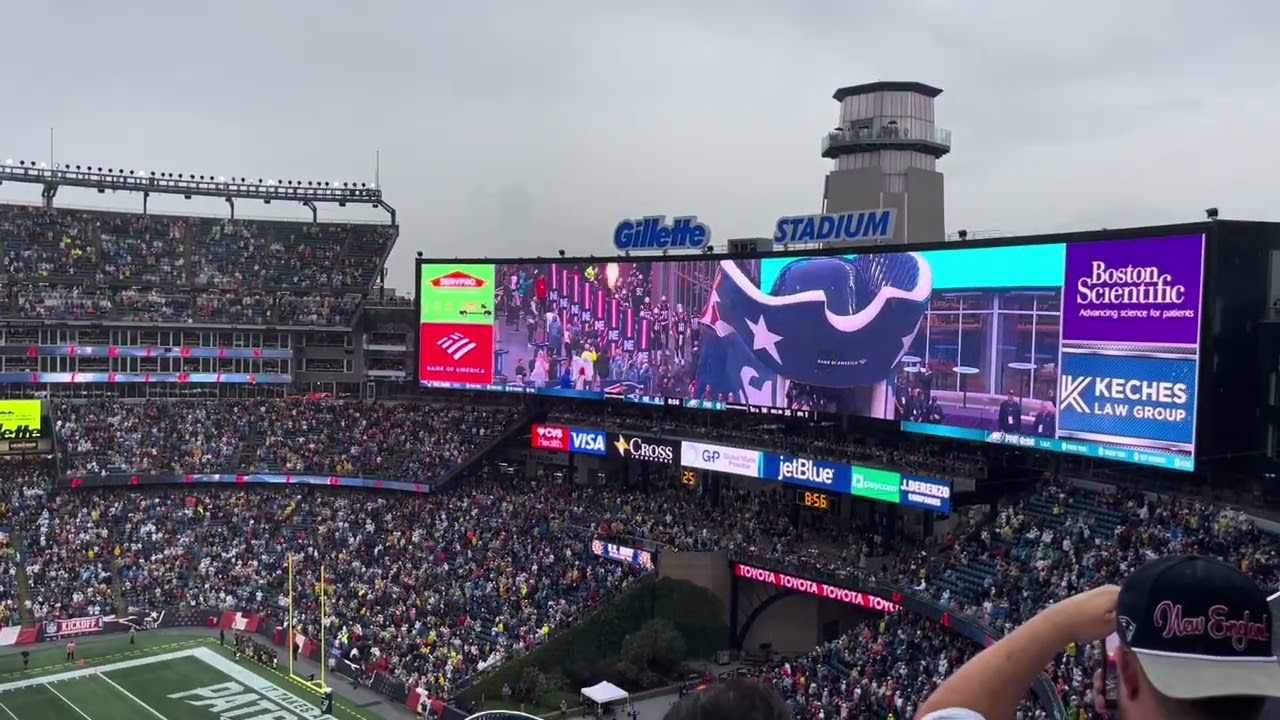Tom Brady ringing the new lighthouse bell at Patriots opener Gillette Stadium - September 10, 2023