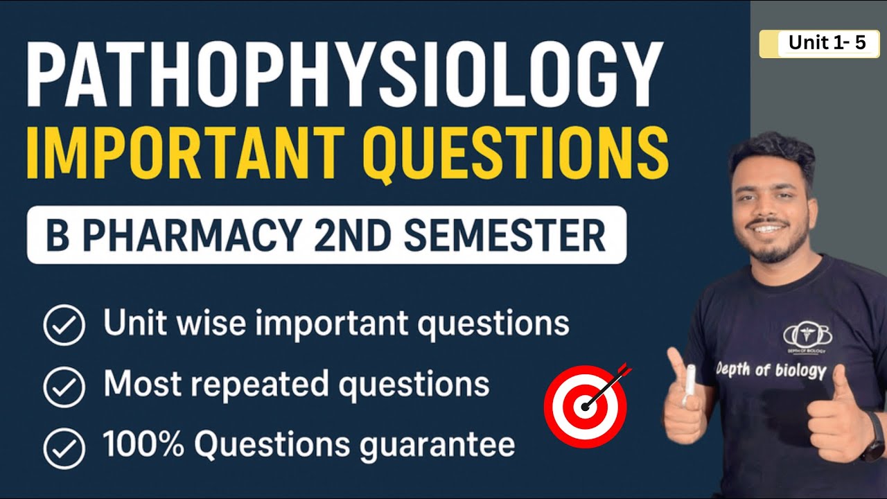 Pathophysiology Important Questions | B pharmacy 2nd semester | Pathophysiology important topics