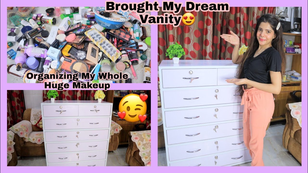 My New Dream Vanity Tour 😍 + Organizing My Whole Makeup + Skincare / Too Much Work😭 | D BeautyBlush