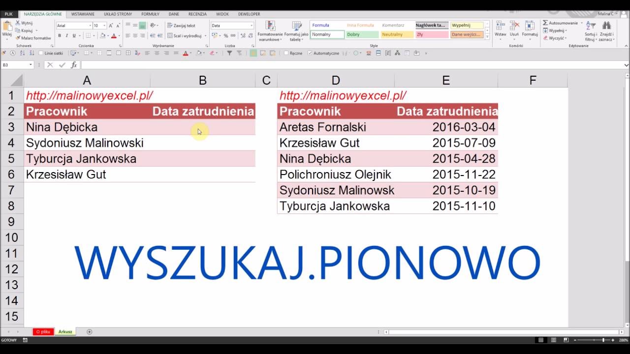 Excel: Jak przyporządkować dane? WYSZUKAJ.PIONOWO