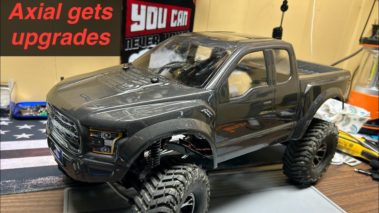 Axial SCX10 upgrades and front motor mount#rc #axial #hobbywing