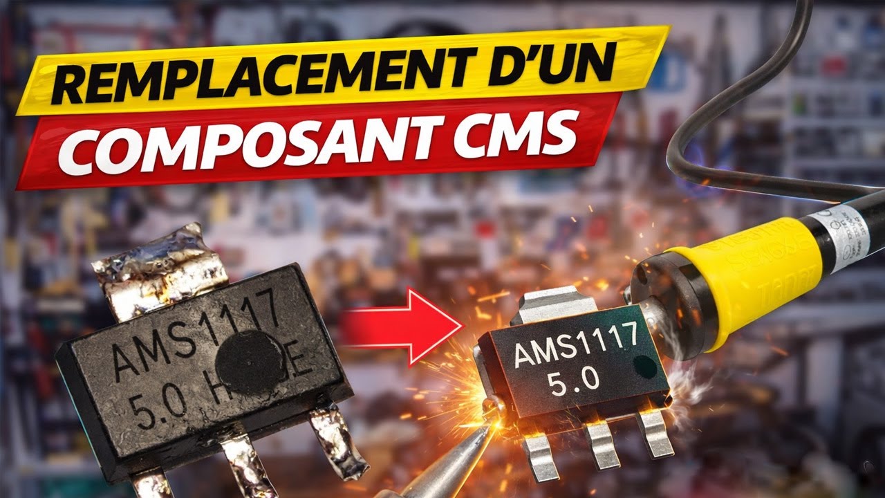 Remplacement d'un composant CMS (Régulateur AMS-1117) régulateur 5V