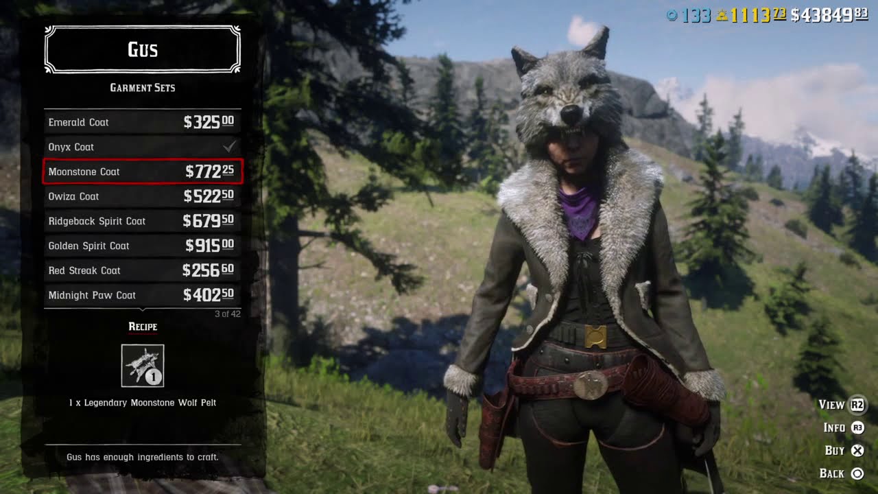 RDO FAO | All 42 Legendary Animal Garment sets from Gus Macmillan's trapper store showcase