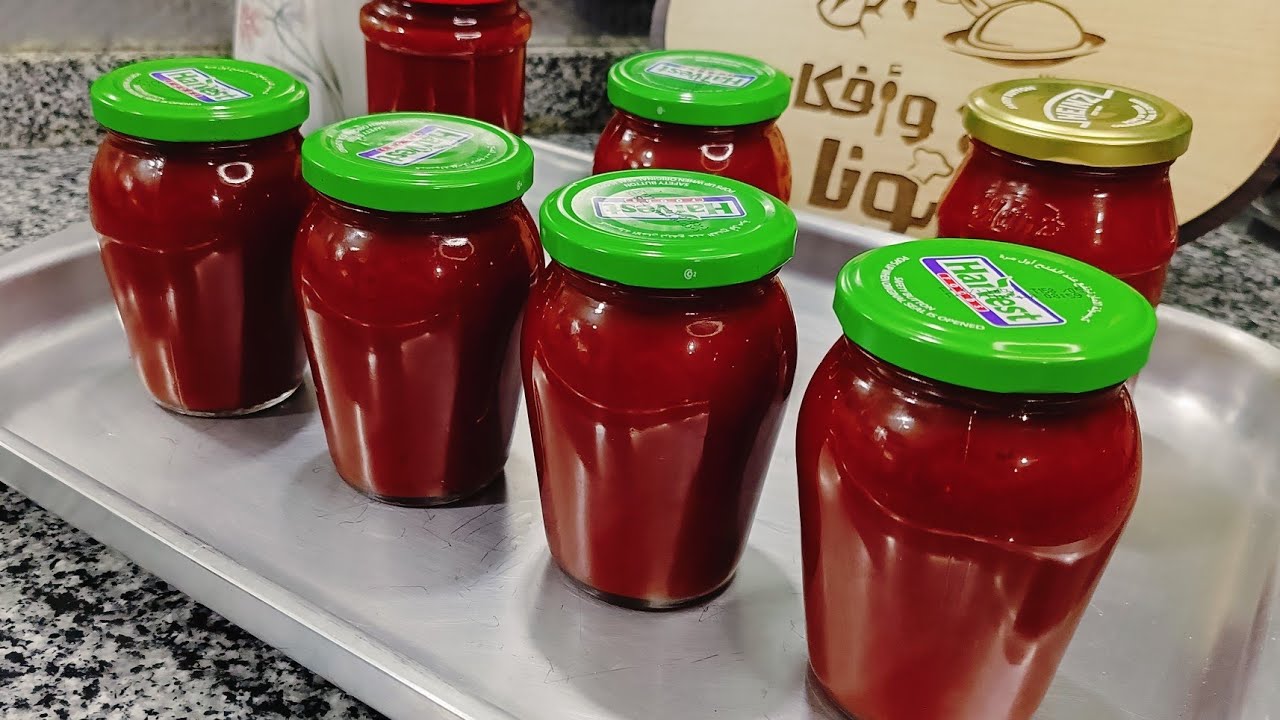 بدون فريزر ولا تلاجة هنخزن,صلصلة الطماطم,لمدة سنة وبدون مواد حافظة  tomato sauce #مطبخ_وأفكار_سونا