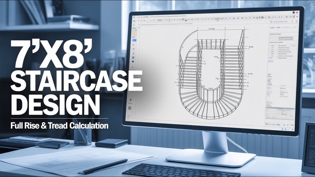 How to Calculate U-Shaped Staircase (7'x8') Like a Pro | Full Rise & Tread Calculation Explained