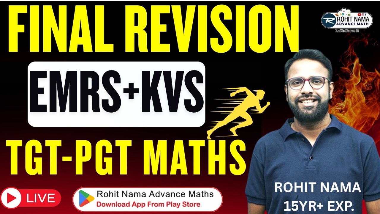 KVS EMRS TGT PGT Maths PYQs | Most Important Questions Practice | Target 2026 Teaching Exams |