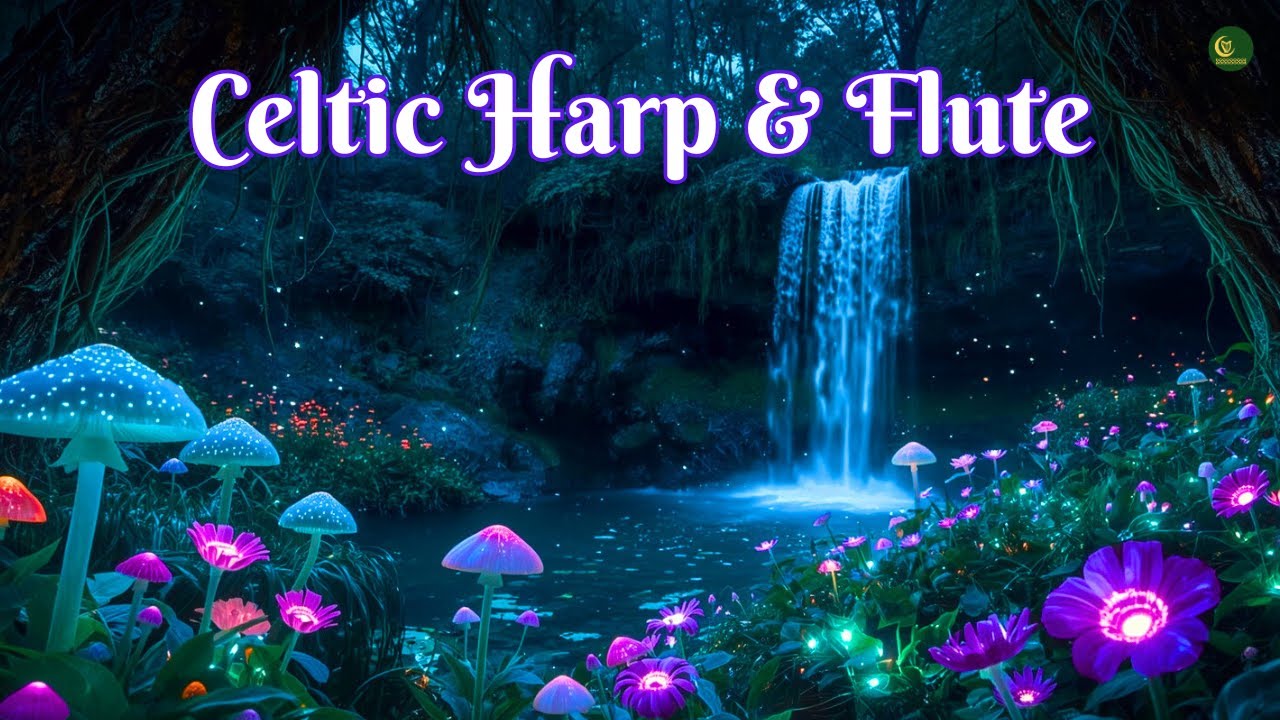 RELAXING CELTIC MUSIC | Celtic Flute & Harp | Fantasy Jungle Waterfall Sounds
