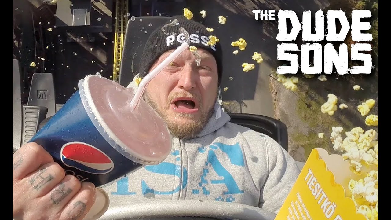 Eating Junk Food On A Roller Coaster! - The Dudesons