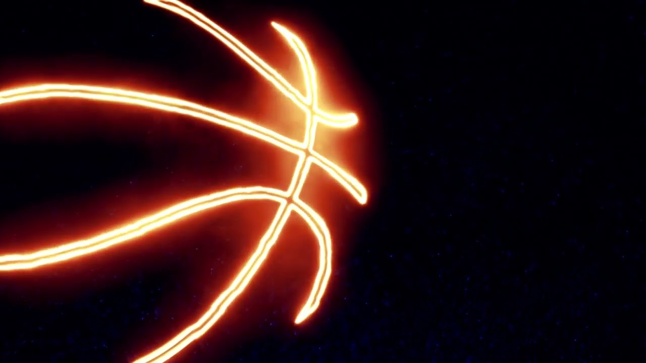 Neon Led basketball background Glowing particles Background looping animation