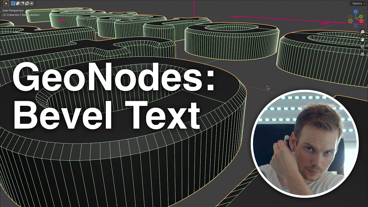 Blender Tutorial - GeoNodes Text Part 2 - Bevel Text with Geometry Nodes #b3d