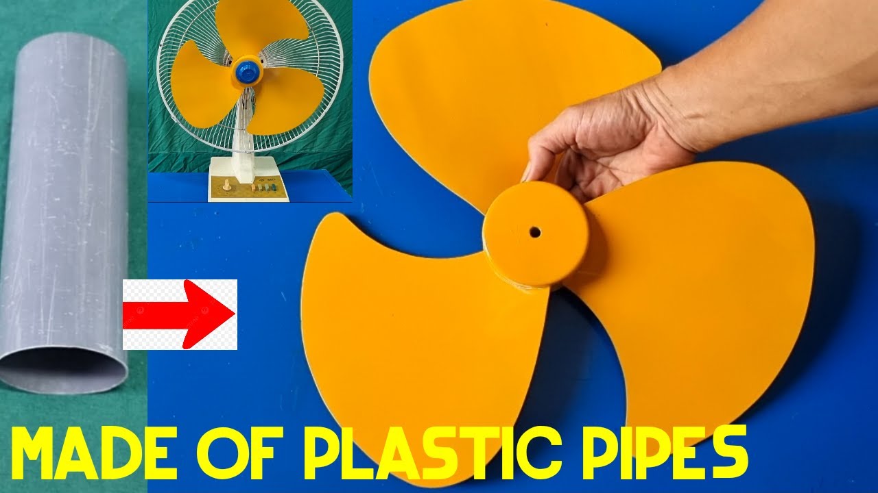How to make a table fan blade using plastic pipes || Restore MD 1990 fan