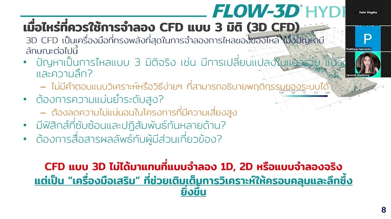 การศึกษา CFD เพื่อแก้ไขปัญหาทรัพยากรน้ำในต่างประเทศ เพื่อนำมาประยุคใช้ในไทย