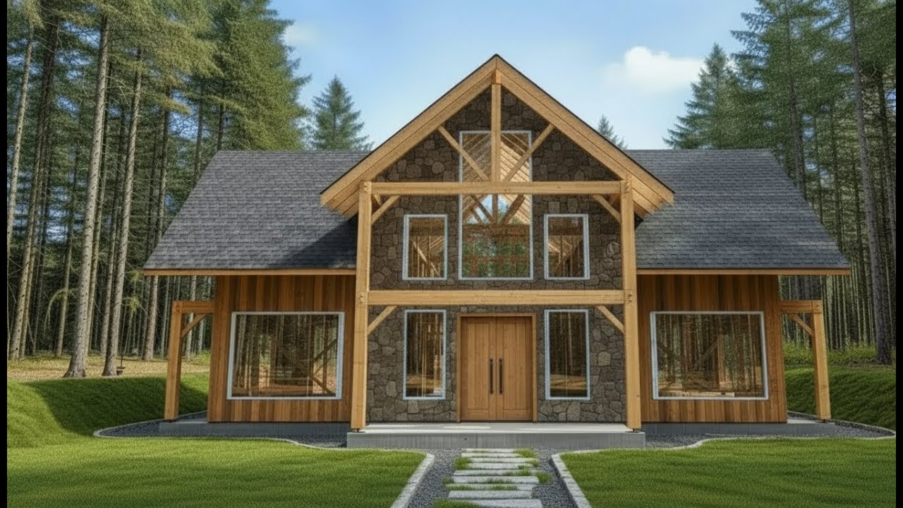 Luxury Chalet Built in the Woods | Full Timelapse