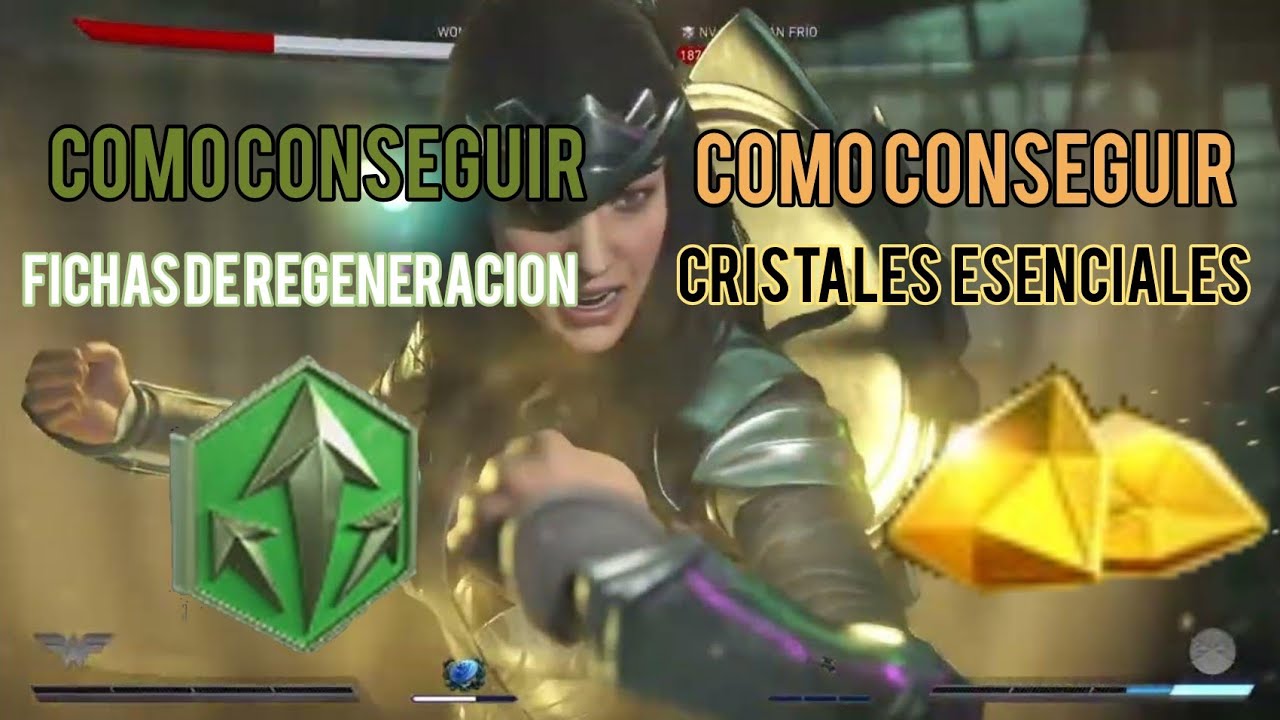 Como conseguir fichas de regeneración y cristales esenciales en injustice 2!!