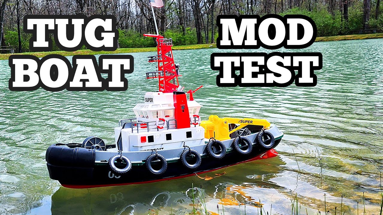 Rc tug boat henglong work boat mod test