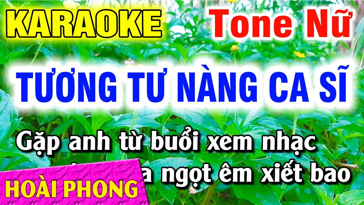Karaoke Tương Tư Nàng Ca Sĩ Tone Nữ Nhạc Sống Dể Hát | Hoài Phong Organ