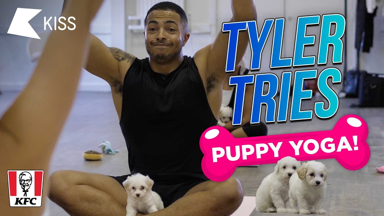 Tyler West tries PUPPY YOGA 😍🐶