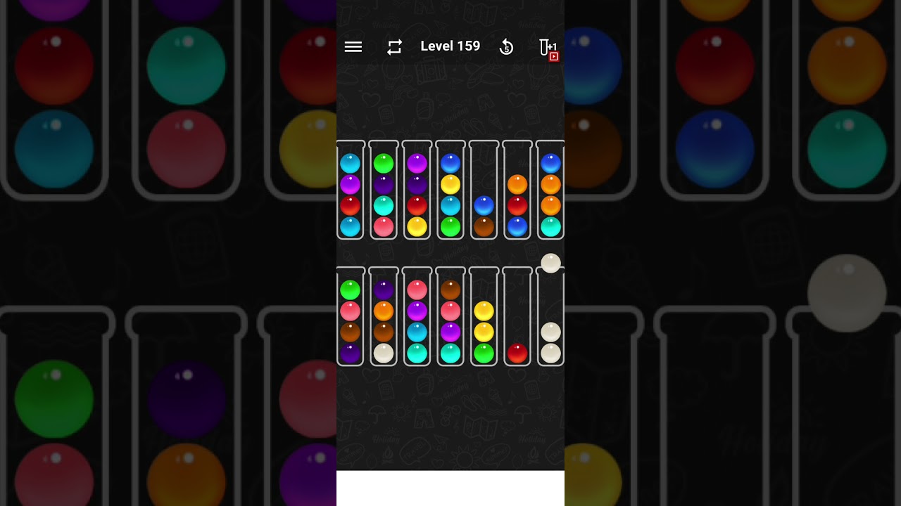 Ball sort color water puzzle level 159