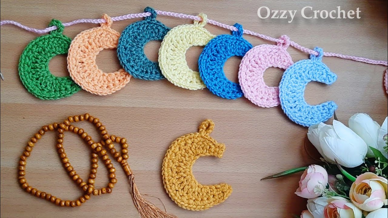 كروشيه / زينة رمضان علي شكل هلال #ozzy_crochet