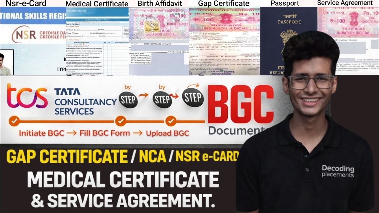 🔥TCS BGC Step-by-Step Process | How to Make NSR, NCA, Birth/Medical Certificate,Gap Certificate🔥