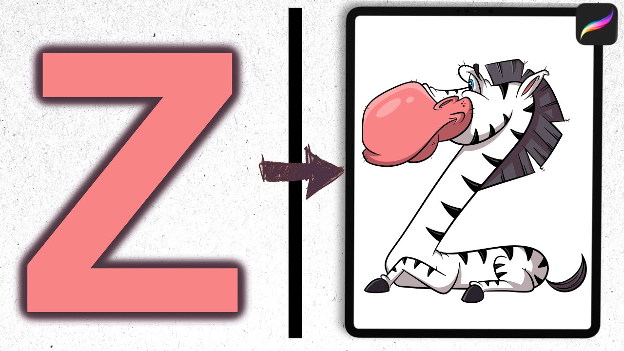 Z is for Zebra  Let's Draw The Alphabet as Animals Episode 26 // Procreate Tutorial!