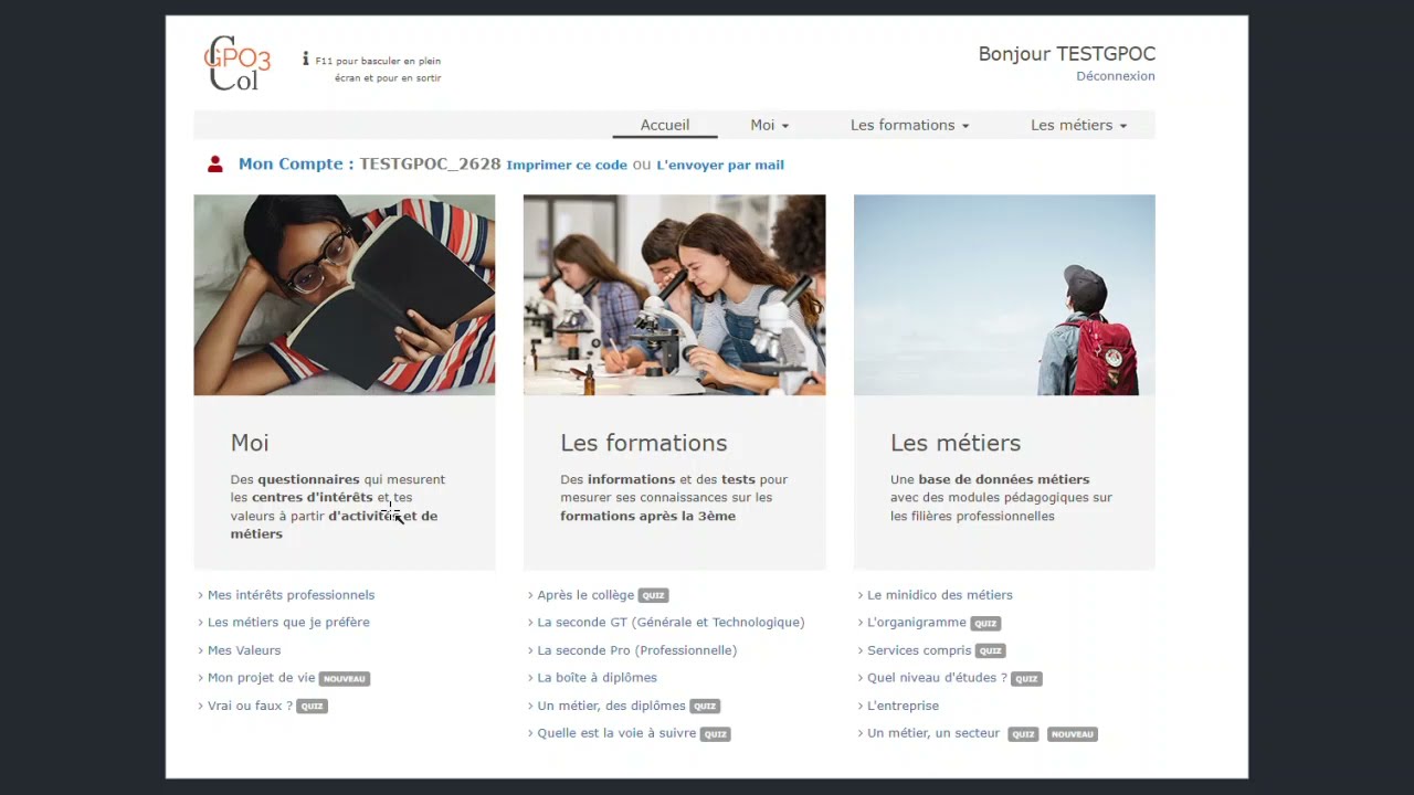 GPO Collège et les élèves de 5ème