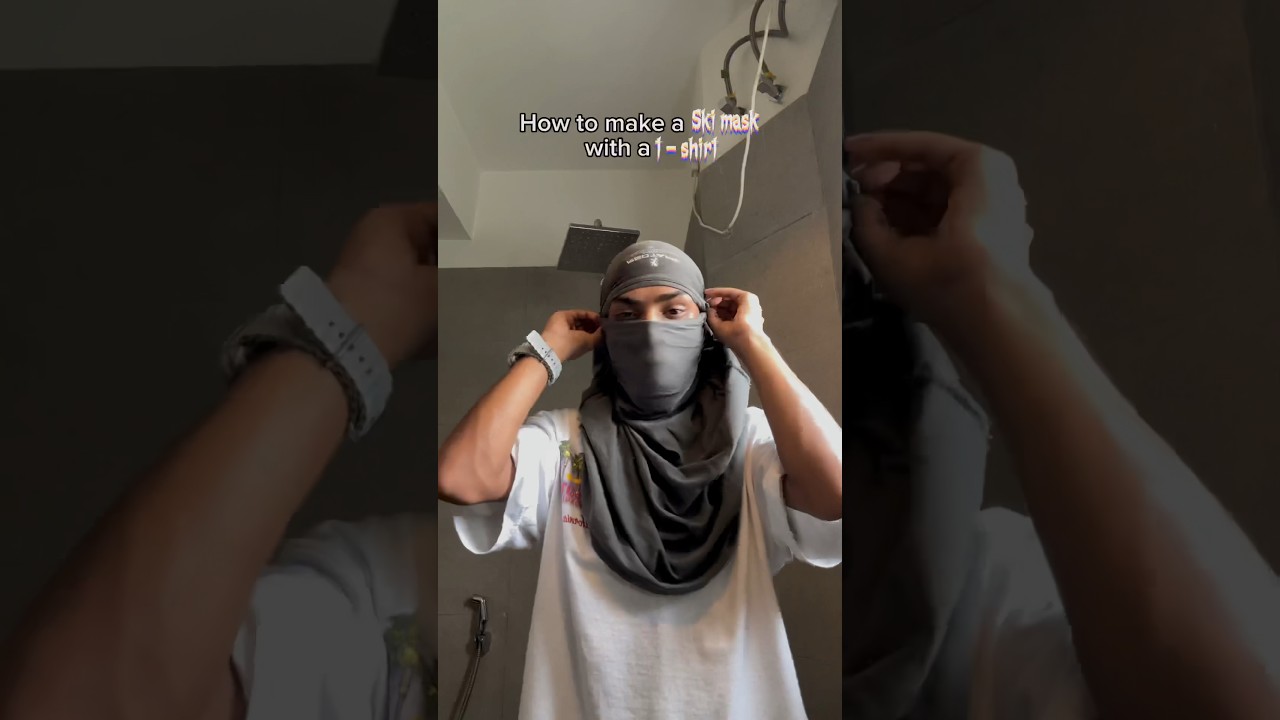 Easy way to make ski mask with your tee🥷🏼