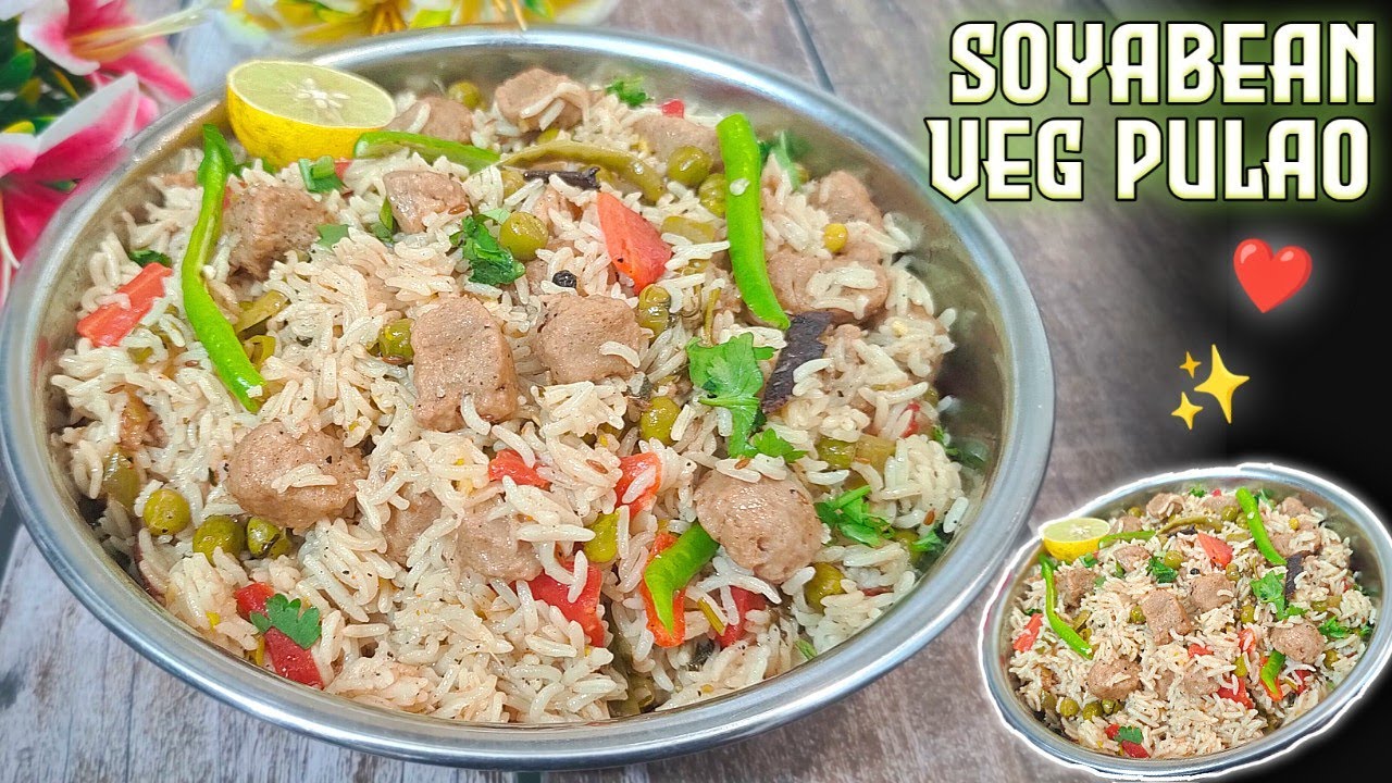 Vegetable Soya Pulao Recipe | वेज पुलाव | Simpal Veg Soya Pulao | Ruksi Home kitchen