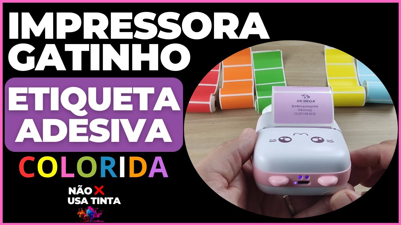 COMO IMPRIMIR ETIQUETA NA IMPRESSORA GATINHO / IMPRESSORA TERMICA GATINHO ETIQUETA COLORIDA