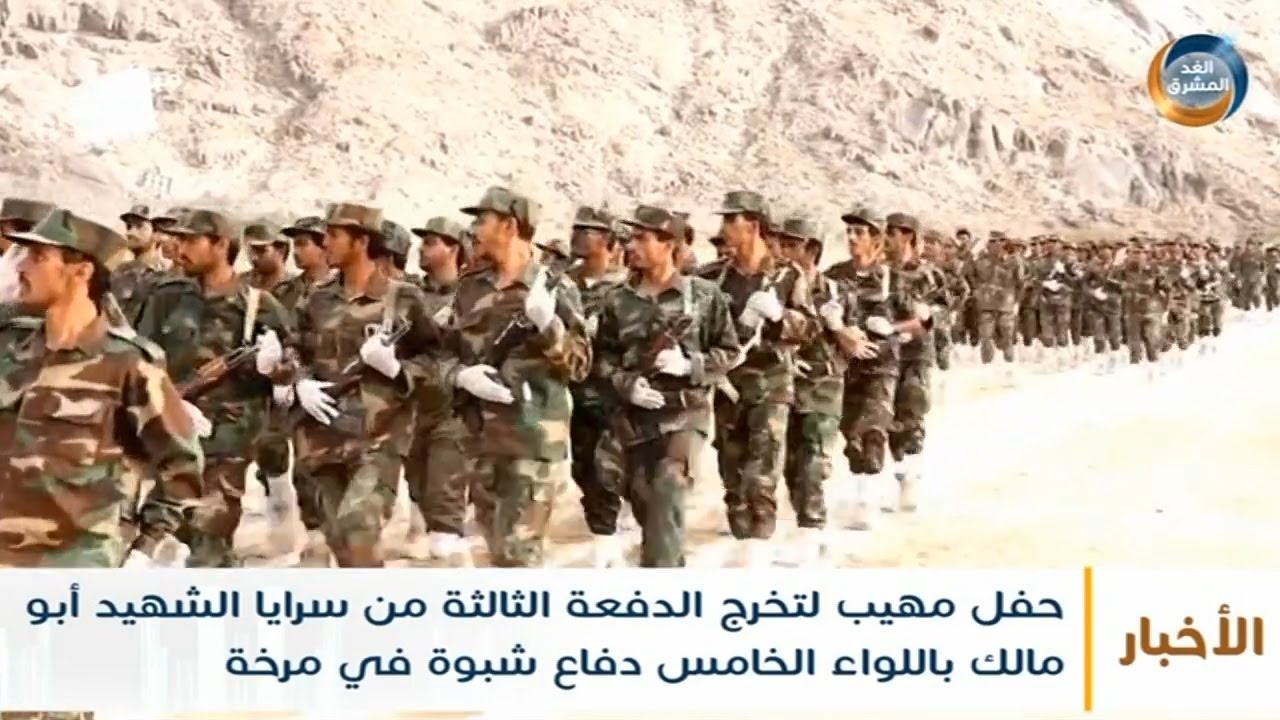 حفل مهيب لتخرج الدفعة الثالثة من سرايا الشهيد مالك باللواء الخامس دفاع شبوة في مرخة