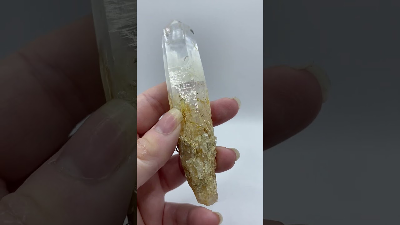 Blue Smoke Lemurian Quartz with Golden Healer Wand Tower Crystal AAA Grade 60g LQ17