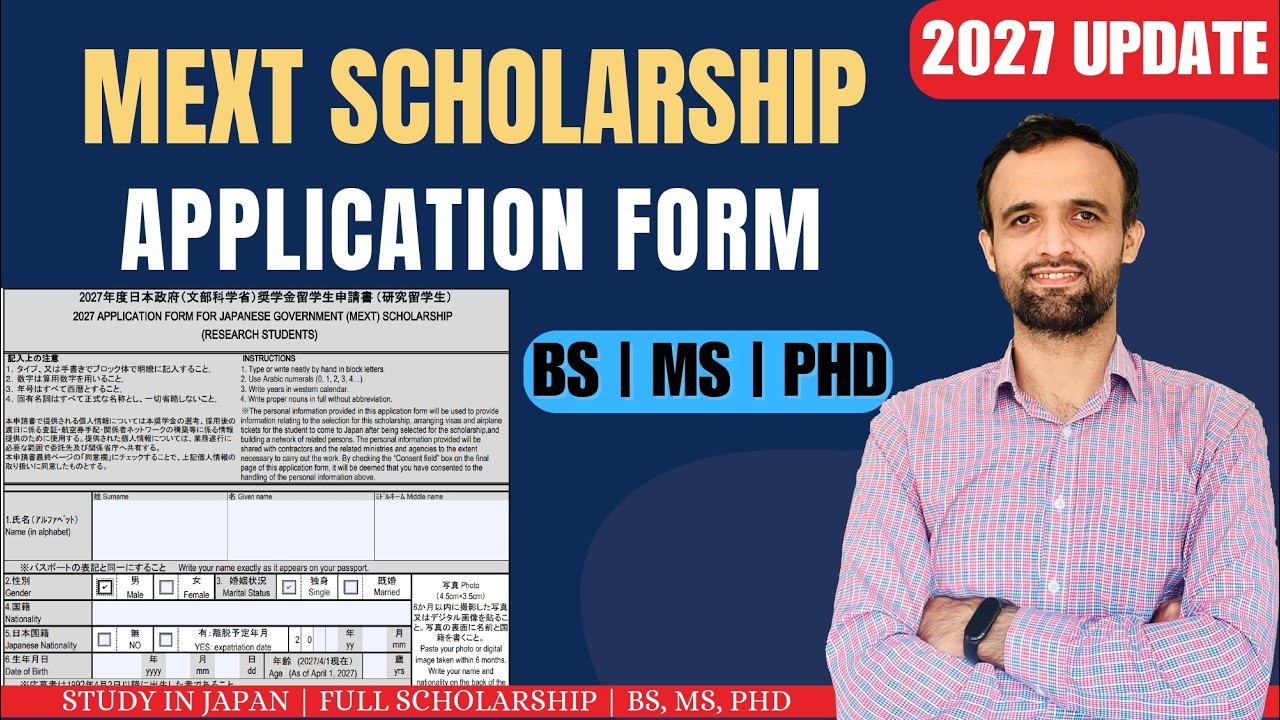 MEXT Scholarship 2027: How to Fill Application Form | Bachelor, Master & PhD (Step-by-Step)