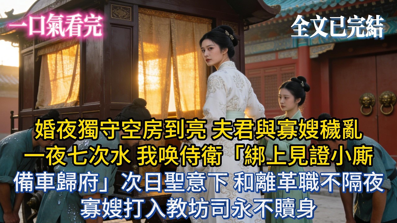 【完結小說】婚夜獨守空房到亮，夫君與寡嫂穢亂，一夜七次水，我唤侍衛「綁上見證小廝 備車歸府」，次日聖意下 和離革職不隔夜，寡嫂打入教坊司永不贖身。#小说推荐 #小说 #爽文 #復仇 #完結