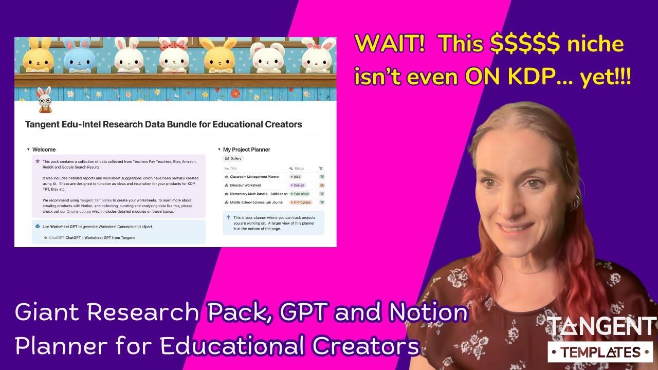 This $$$$ niche isn't even on KDP? NEW Tangent Edu-Intel Research Data! Amazon, Etsy, TPT and Notion