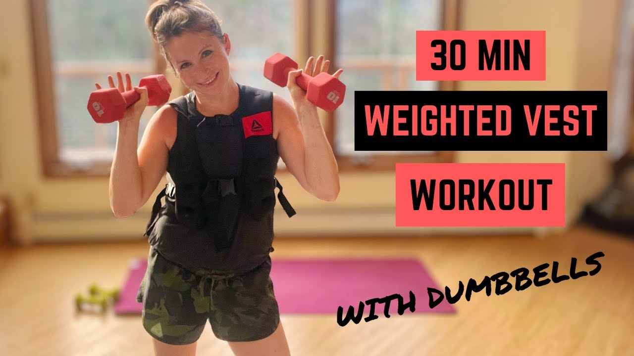 30 MIN FULL BODY WEIGHTED VEST WORKOUT WITH DUMBBELLS  NO REPEATS | INTENSE